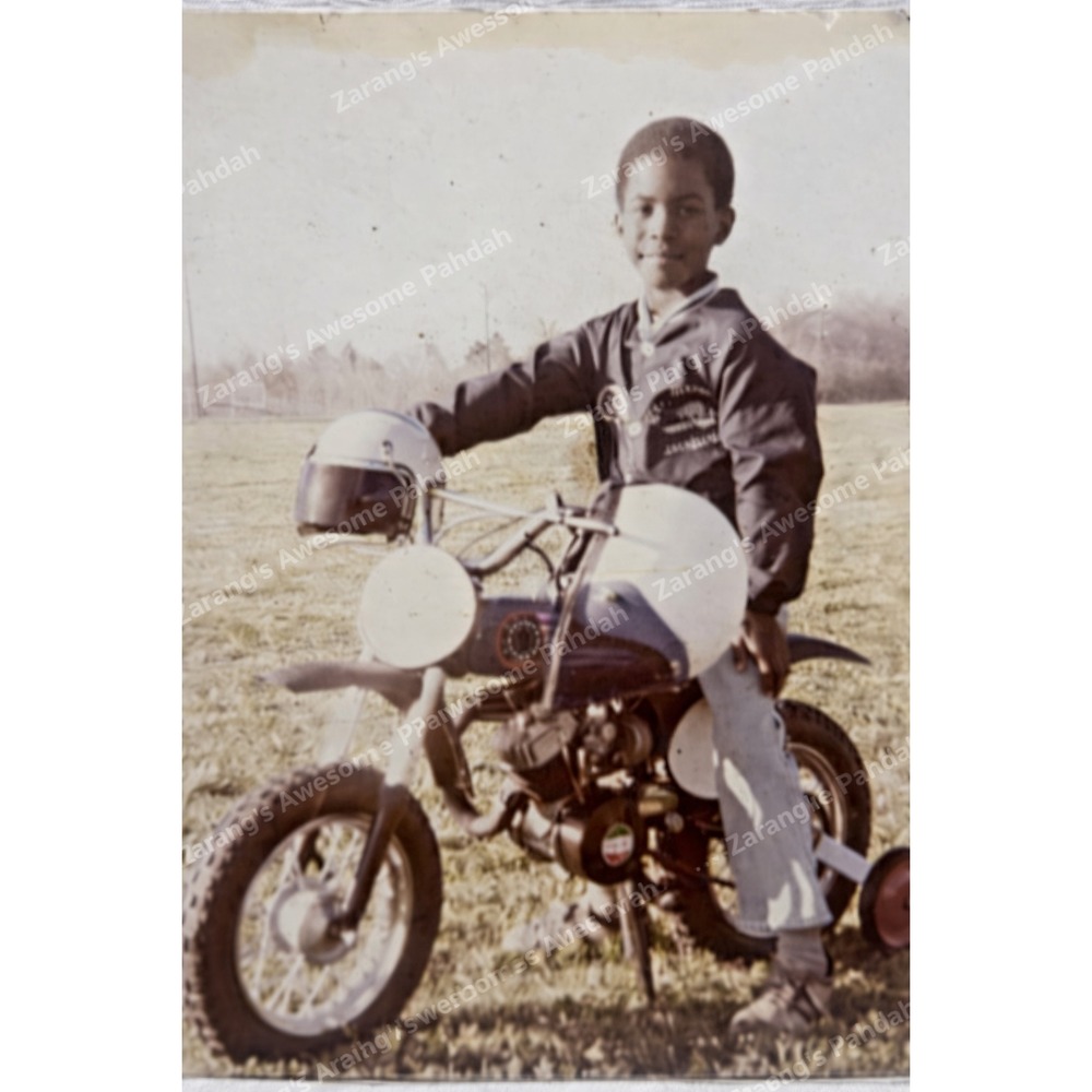 Vintage 1970s Italjet Minibike Photo Supa Fly Boy Motorcycle 11x14 Cool Cat!